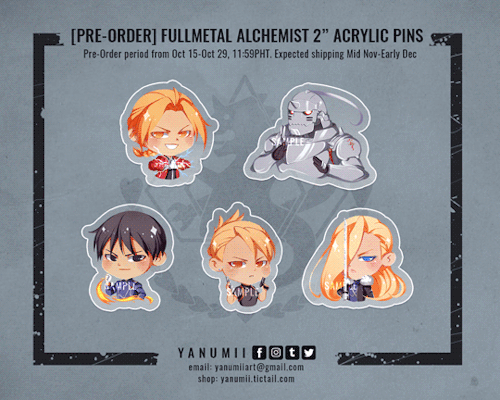 PRE-ORDERS FOR FMA ACRYLIC PINS IS NOW OPEN!