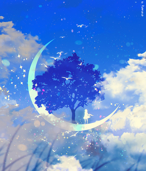 animepopheart:★ 【reinforced】 「moon tree」 ☆✔ republished w/permission⊳ ⊳ follow me on twitter