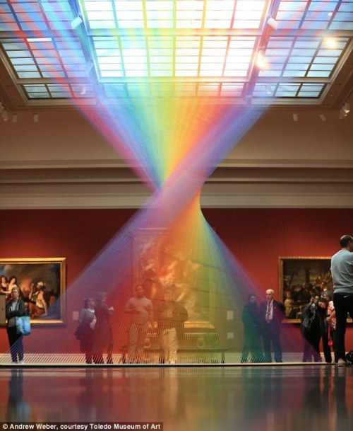 Art installation of thread by Gabriel Dawe