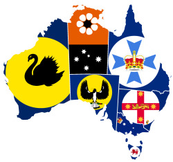 mapsontheweb:  Australian flags (minus Union Jacks)..