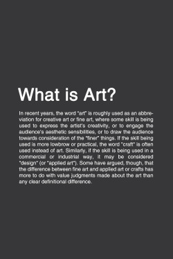 fyp-philosophy:  WHAT IS ART? 