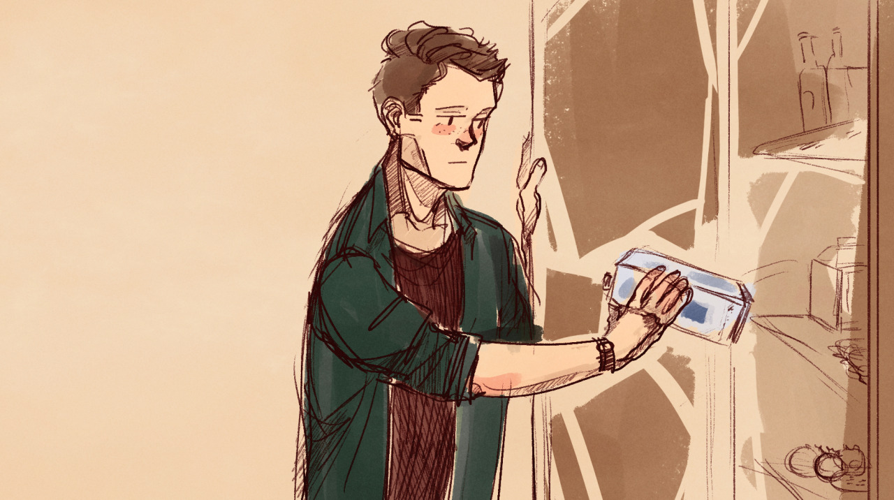 sketchydean:  cas just wants to remind dean he’s not alone. and you, the lovely