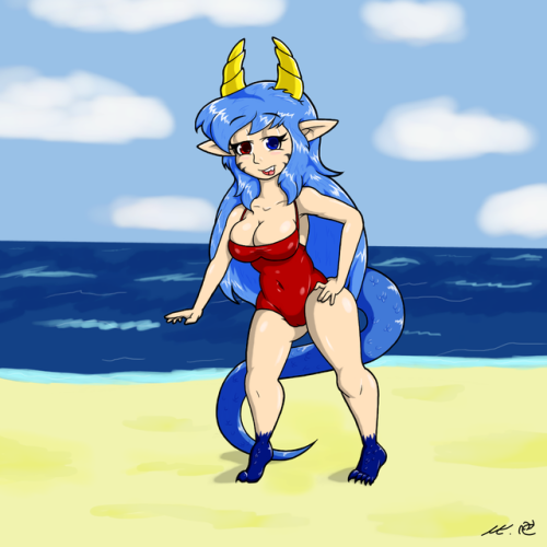 only regret I have this summer (besides not being able to get a job)is not getting a summer pic of my characters (especially my love, Chan)Anyways, luckily I was able to draw something for myself.My wife in a modest yet sexy bathing suit <3 <3 <3