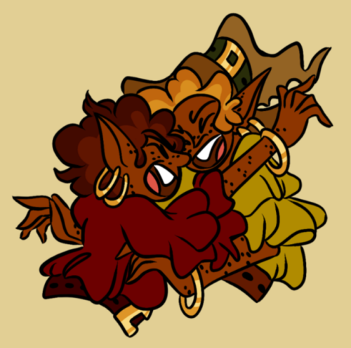 david-the-pirate: a good batch of twins [image description: a cartoony style drawing of Lup and Taak