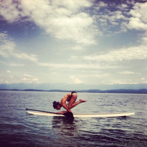 I eventually stuck a headstand, then went in. I totally underestimated how challenging SUP yoga real