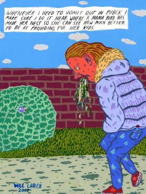 mutantfunnies:Slurricane: Outdoor Vomiting And Bird Mama by Will Laren