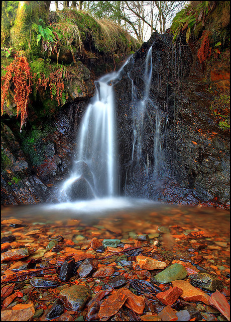 Waterfall Birnam Hill by angus clyne on Flickr.