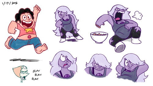 isaiahdjstuff:  Some quick Steven Universe drawings, mostly Amethyst because she’s fun to draw ^_^