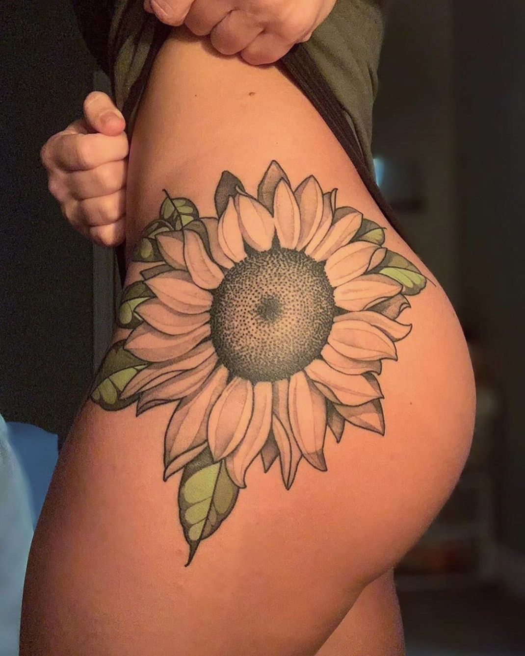 Tattoo Ideas — Sunflower hip tattoo by Matt stebly, an artist at...