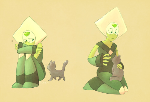 Peridot + KittyStress relief doodles~Also the bottom left is a reference to the-twili-twit‘s post
