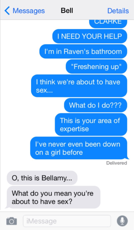 in which octavia tries to ask clarke for sex tips but ends up texting bellamy by mistake and  accide