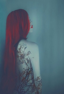 inspire-with-photography:  Image via We Heart It https://weheartit.com/entry/145029161/via/27515650 #beautiful #female #ginger #redhair #redlips #skin #Tattoos