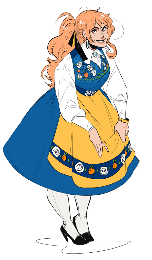 violaland:  i found this ancient drawing of nami in swedish-inspired clothing that