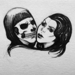 psychobat-art:  Ugly sketch :/#punk#skullface#skull#sketch