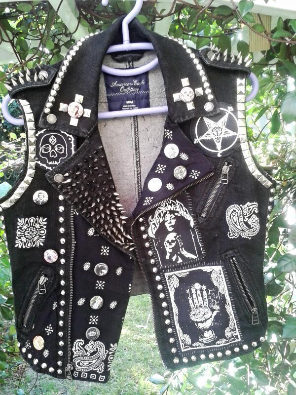 bloodyqueefs:I finally finished the occult/nature themed vest. It’s for sale. If
