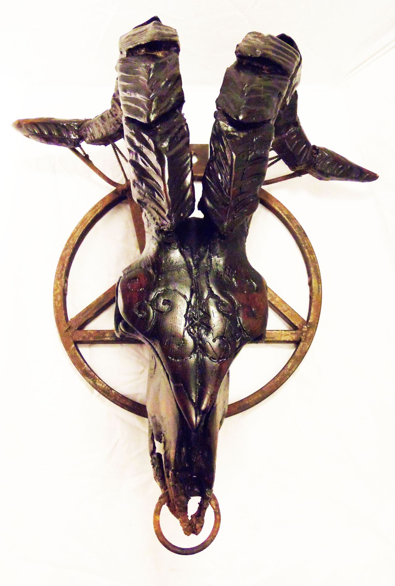 sacrificialskarricide:  Capra Satanicus Hircus no.2 Wood, Metal 2013  Killian Skarr