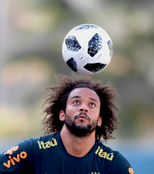 brasildaily: Brazil’s Marcelo takes part in a training session at the Yug Sport Stadium, in Sochi, 