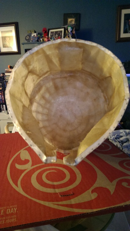 Did the Resin and Fiberglass work on my Mando helmet finally, started some bondo on the top and then
