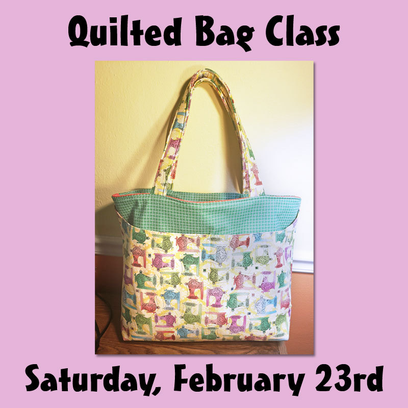 New Class Alert! Monica is back on February 23rd with a Quilted Bag class! You’ll end up with a 5 pocket bag big enough for plenty of stuff! Come in, call or visit https://www.fabrichut.com/Quilted-Bag-Class-p/8003.htm to sign up!