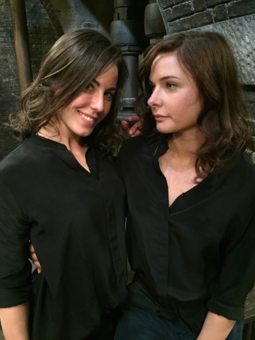 faustilsa:Rebecca Ferguson and her stunt double Lucy Cork, “Mission:Impossible - Rogue Nation” behin
