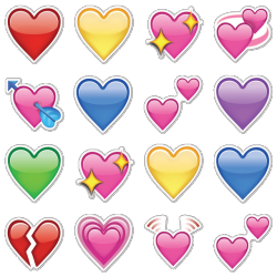 applebottomgenie:  Heart emojis - made them