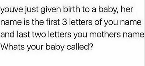rapunzel-corona-lite:  gdchans: foreverzynab: Zynth Tahda. My baby’s name would be fucking ‘Tahda.’  LauyeI don’t even know how to pronounce that  Greni. Not the worst, but not my choice of girl names either. They gonna be calling the poor child