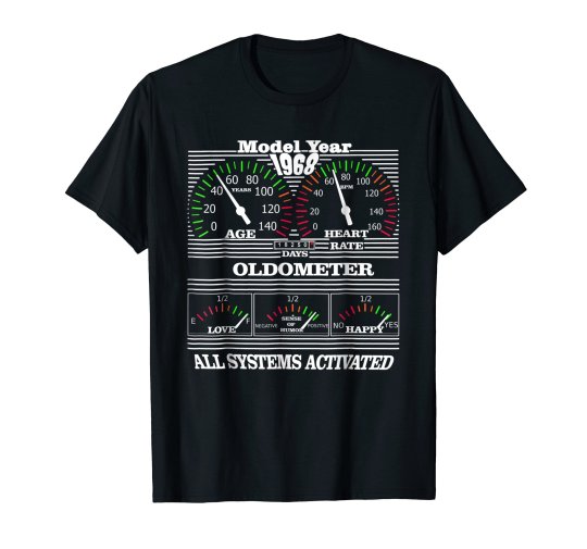Oldometer 50 Years Old Men's T Shirt Made in 1968 Funny Gift