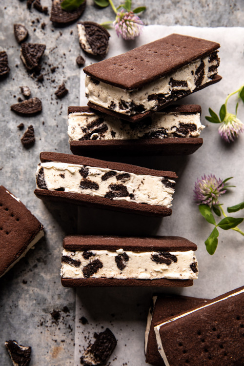 delta-breezes:Malted Milk Cookies &amp; Cream Ice Cream Sandwiches | Half Baked