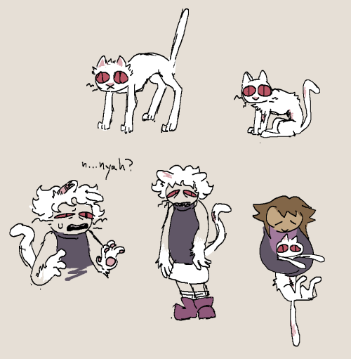 dinoburger:a more werewolf-ish Urotsuki and Sabitsuki as a catgirl that gives you diseases