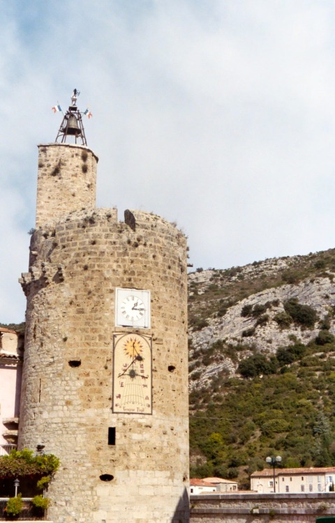 Tower, Part of Old Town Wall Now Used as Belfry and Clock Tower (both Analogue Clock and Sundial), A