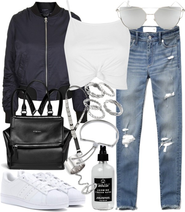 Untitled #2378 by mollyk99 featuring an adjustable bangle
Topshop strappy crop top, 14 AUD / Topshop jacket, 130 AUD / Abercrombie & Fitch ankle length skinny jeans, 82 AUD / Adidas Originals white trainers / Givenchy pocket backpack, 3 030 AUD / Apt...