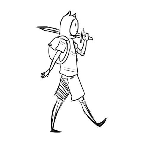 the-poop-tart666:  Have a sketchy Finn Walkcycle. I’m horrible at animating stuff. I’m still practicing. 8’)   