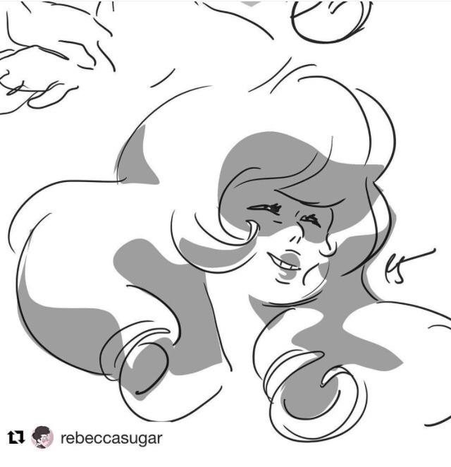 crewniverse-tweets:  Susan Egan talking about Rebecca Sugar’s rose quartz drawing