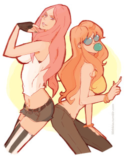 lilithkiss:  Bonney + Nami Doodle; Pirate Queens; suggested by anon :) 