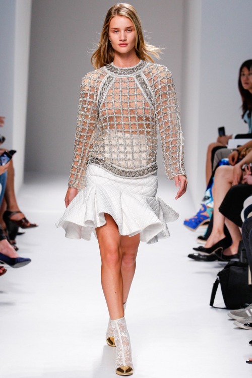 Lace, leather and mesh in ankle boots on the runway for Balmain Spring Summer 2014 Part #2