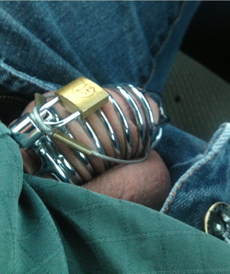 doasyouretold:  Driving to work this morning painfully throbbing in my cage because