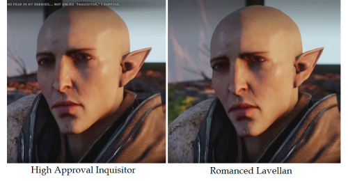 kreebby:  I was curious about whether Solas looks at Lavellan differently from an inquisitor he