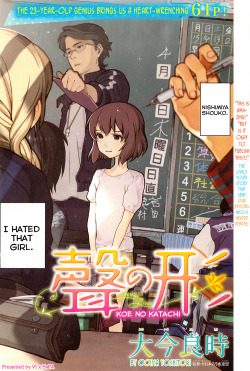 bossies:  http://www.mangapark.com/manga/koe-no-katachi A comic about bullying that made me cry in the office this morning… if you’ve not already read it, you should. 