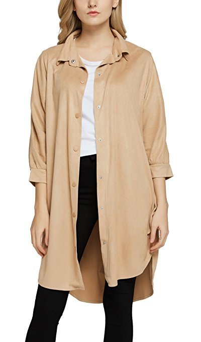 Urban CoCo Women&rsquo;s &frac34; Sleeve Single-Breasted Belted Wrap Casual Trench Coat