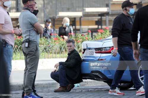 Shea Whigham is seen filming Mission Impossible 7 at Via Dei Fori Imperiali in Rome, Italy (2020.10.