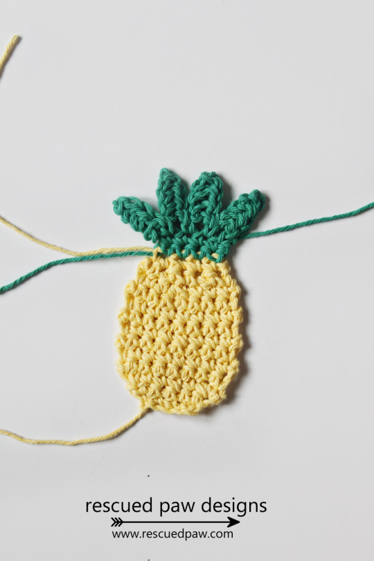 Free Crochet Pattern Pineapple Applique - Rescued Paw Designs