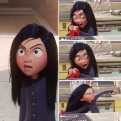 pyrogothnerd: the-disney-elite:  fullyferal: Violet Parr, everyone. The true hero of this movie. I want an Incredibles 2 where Violet suddenly wakes up and realizes, ‘Why did I think wearing pink sweaters and dating some popular kid was AN IMPROVEMENT?!’