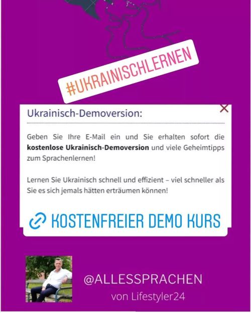 Hole Dir jetzt den gratis Ukrainisch Demo Kurs. Link in Story oder hier: https://www.lifestyler24.de