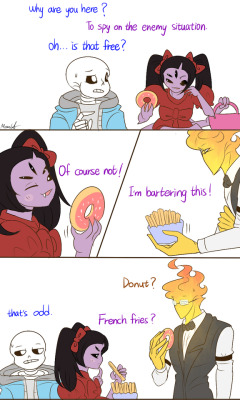 mooncatyao:  [Choke] Grillby & little