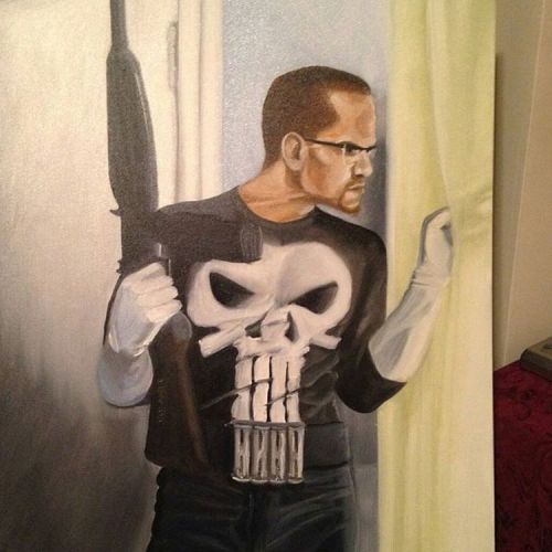 sositomaske:“Malcolm As The Punisher”, illustrated by @issaibrahim065#blackman #artSuppo