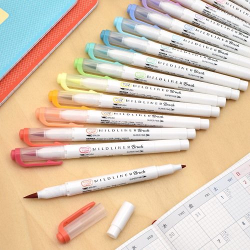 Featuring softly colored ink, these Zebra Mildliner Double-Sided Highlighter Brushes are perfect for