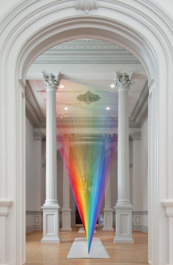 coolthingoftheday:  Mexican artist Gabriel Dawe creates a rainbow sculpture woven from over sixty miles of colored thread. (Artist) 