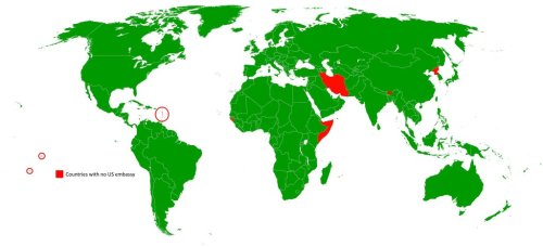 thelandofmaps: Countries with no US embassy [3600 x 1640]CLICK HERE FOR MORE MAPS!thelandofmaps.tumb