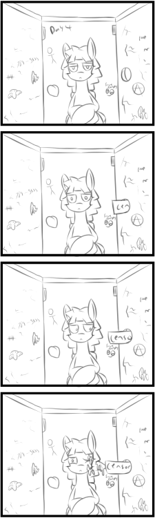 candycoats:  Day 4: Written on the Bathroom wall The one time Candy needs to empty himself out, the ONE time. ((I think this one is my favorite so far.))  xD Poor poor Candy >w<