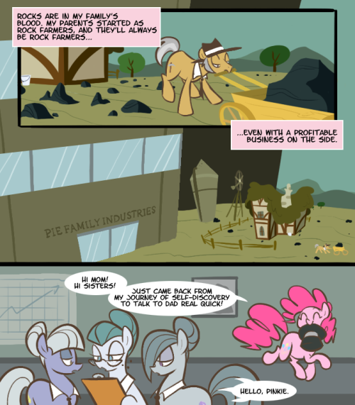 sliceofponylife:  …and so concludes the thrilling tale of How Pinkie Became a Small-Business Investor! Good thing she was there to help fix the inconsistent and Escheresque interior of Sugarcube Corner, it really needed it. Also special thanks to my